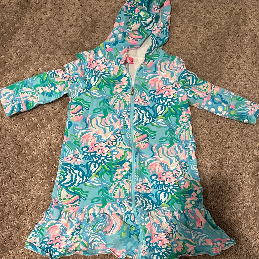 Lilly Pulitzer Girls Swim Coverup 8-10 - Blue and Pink